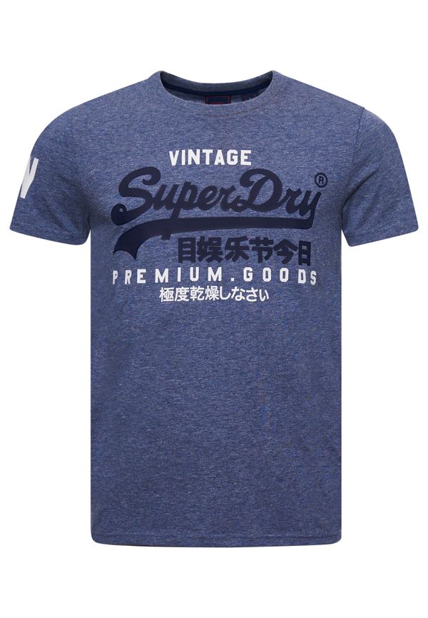 Superdry Superdry Тениска  нейви синьо / синьо меланж / бяло