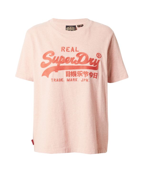 Superdry Superdry Тениска  оранжево / розов меланж