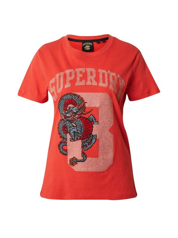 Superdry Superdry Тениска  синьо / сиво / червено