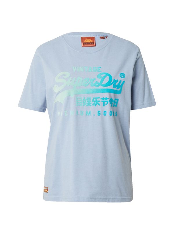 Superdry Superdry Тениска  синьо / светлосиньо / лайм