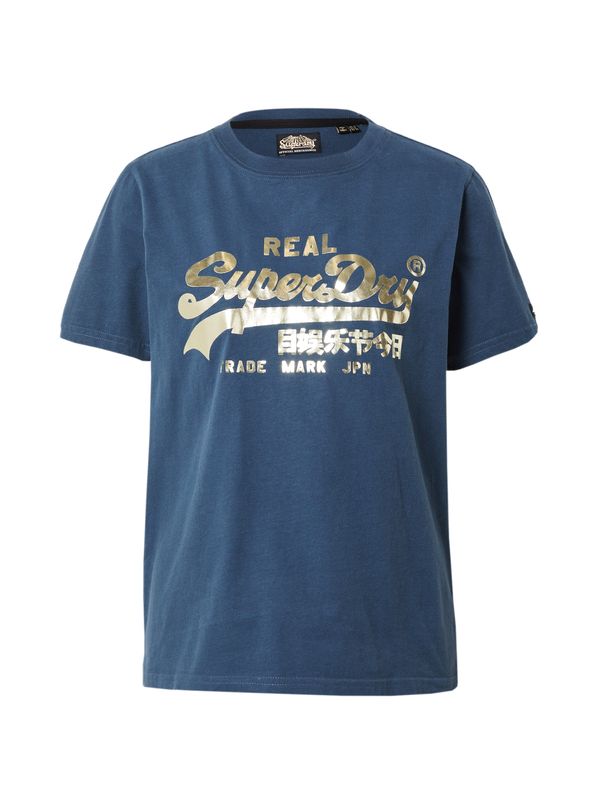 Superdry Superdry Тениска  синьо / злато