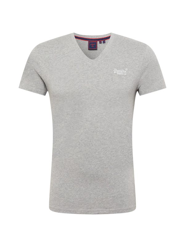 Superdry Superdry Тениска  сив меланж / бяло