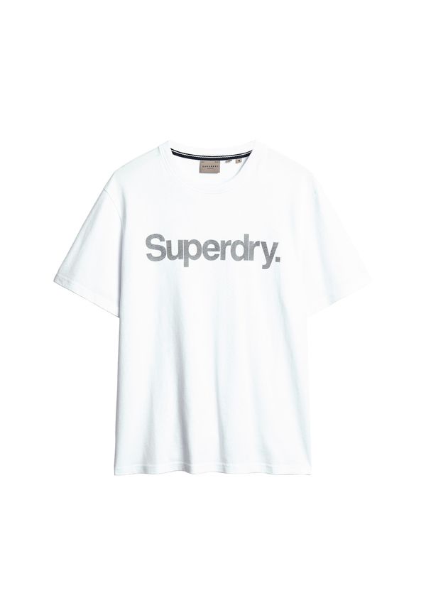 Superdry Superdry Тениска  сиво / бяло