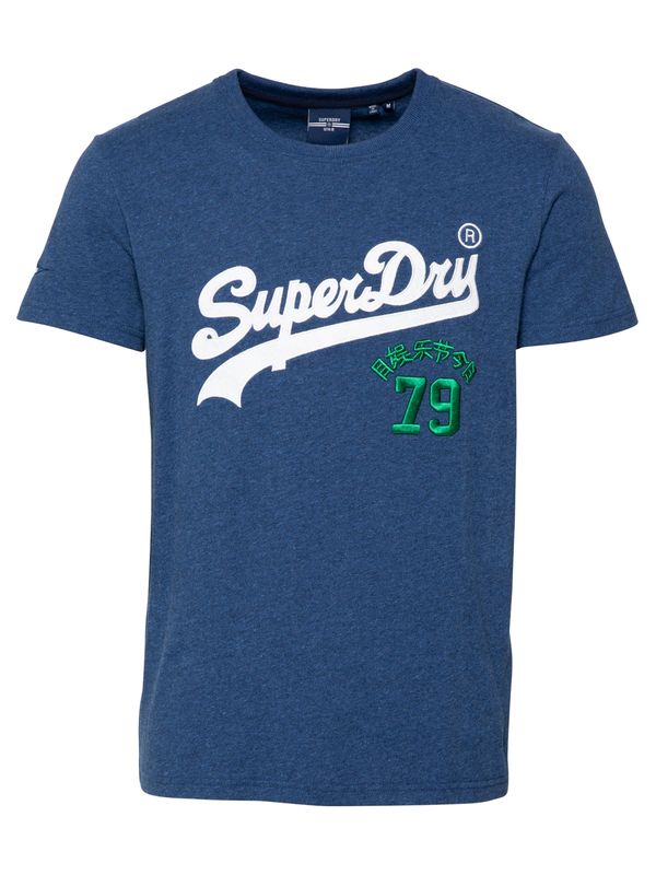 Superdry Superdry Тениска 'Source'  синьо меланж / зелено / бяло