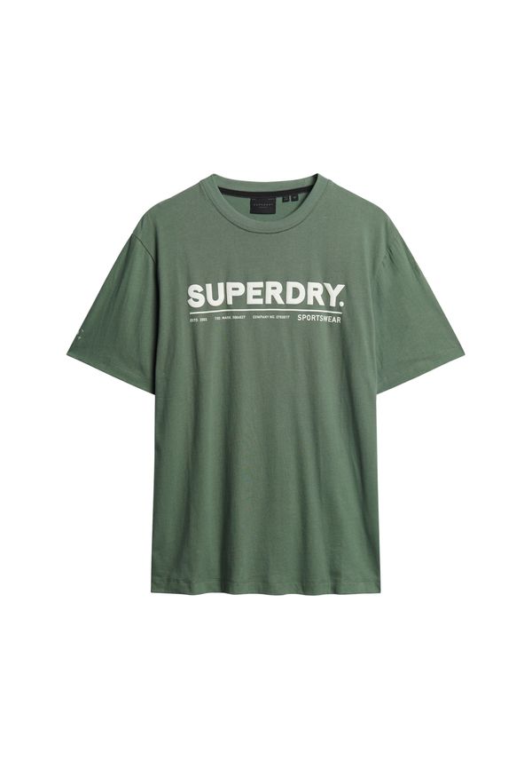Superdry Superdry Тениска  тъмнозелено / бяло