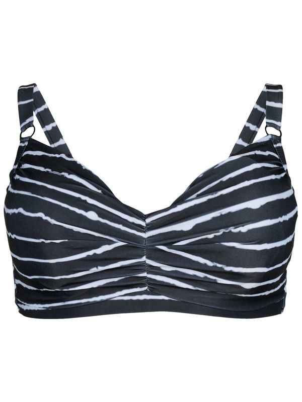 Swim by Zizzi Swim by Zizzi Горнище на бански 'STANIA'  черно / бяло