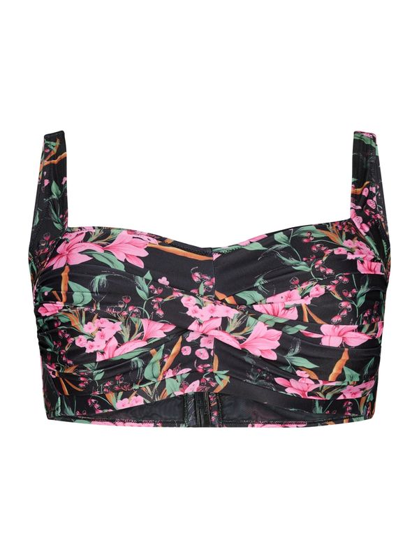 Swim by Zizzi Swim by Zizzi Горнище на бански 'STELLA'  зелено / оранжево / бледорозово / черно