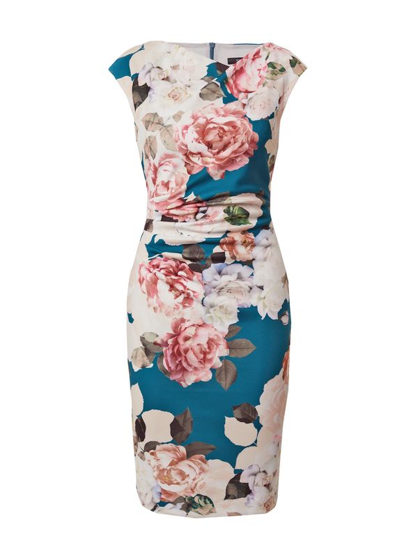 SWING SWING Рокля с права кройка  петрол / пъстро