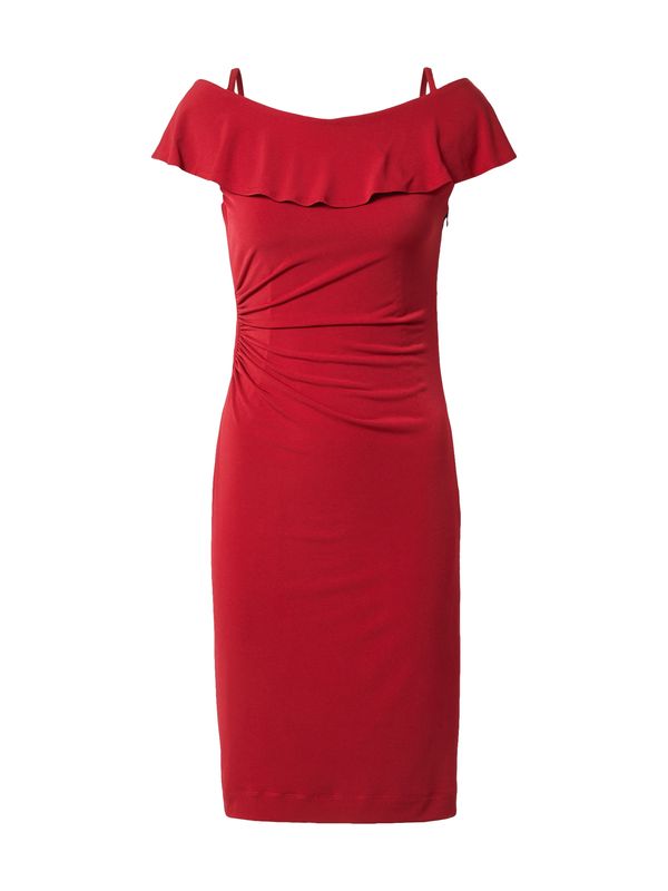 SWING SWING Рокля с права кройка  винено червено