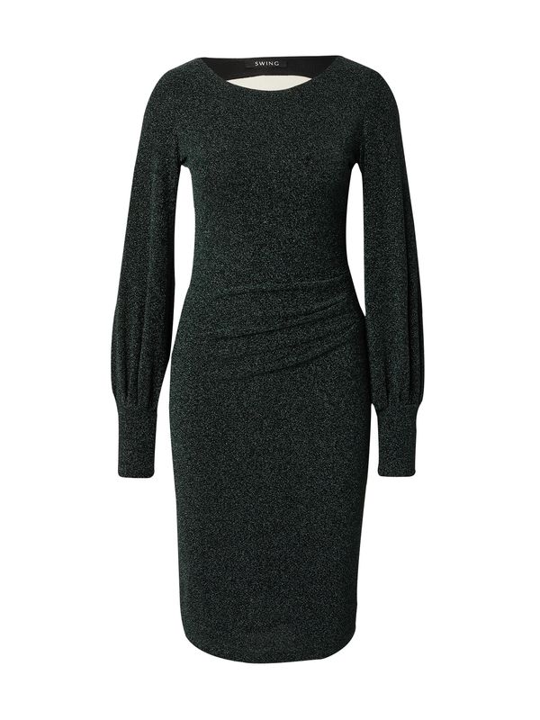 SWING SWING Рокля  тъмнозелено / черно