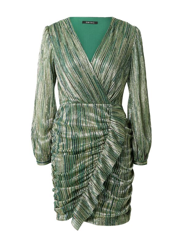 SWING SWING Рокля за коктейл  нейви синьо / каки / тъмнозелено / сребърно