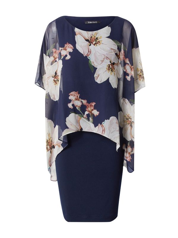 SWING SWING Рокля за коктейл  нейви синьо / зелено / пепел от рози / мръсно бяло