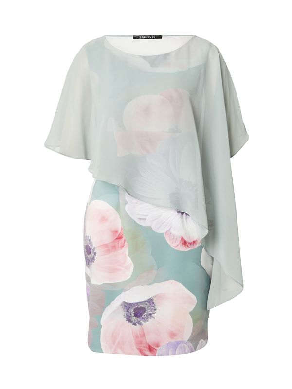 SWING SWING Рокля за коктейл  светлозелено / лилав / пастелно розово / светлорозово