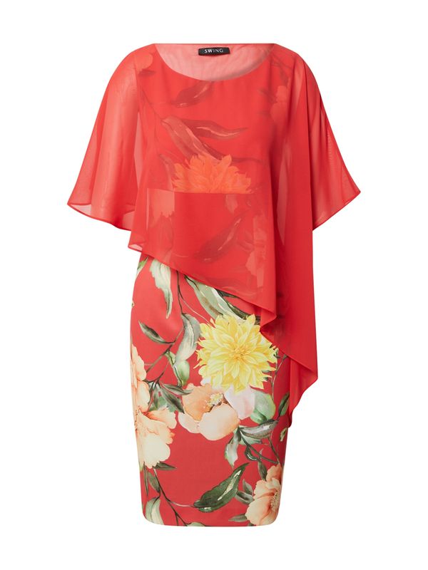 SWING SWING Рокля за коктейл  жълто / светлозелено / светлооранжево / светлочервено