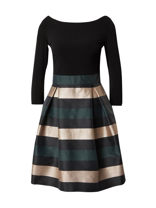 SWING SWING Рокля за коктейл  злато / смарагдово зелено / черно