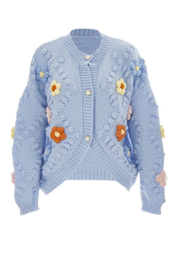 swirly swirly Плетена жилетка  небесносиньо / светложълто / тъмно коралово / бледорозово