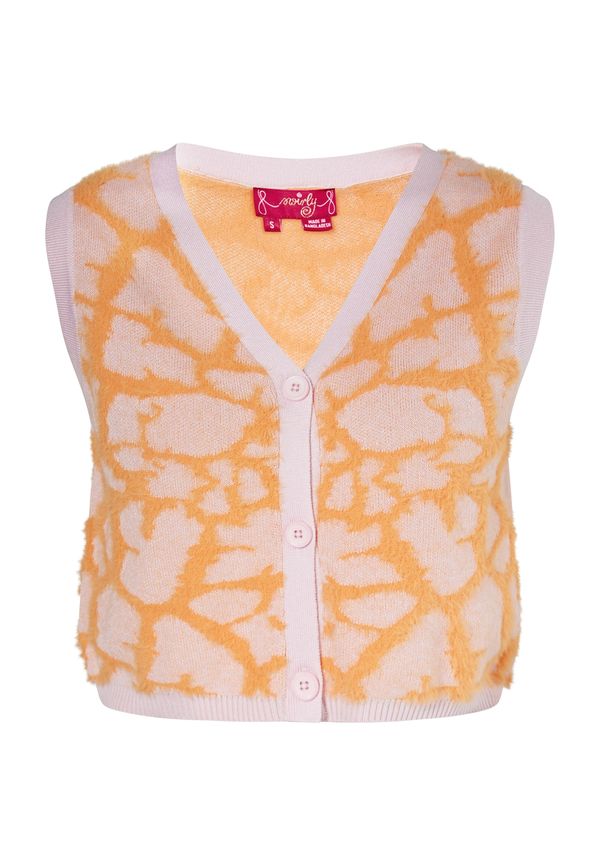 swirly swirly Плетена жилетка  оранжево / бледорозово