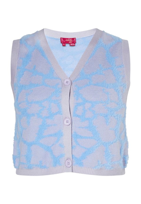 swirly swirly Плетена жилетка  синьо / сиво