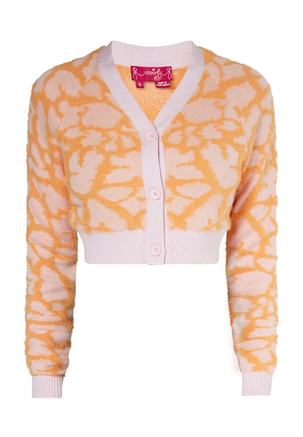 swirly swirly Плетена жилетка  светлооранжево / бледорозово