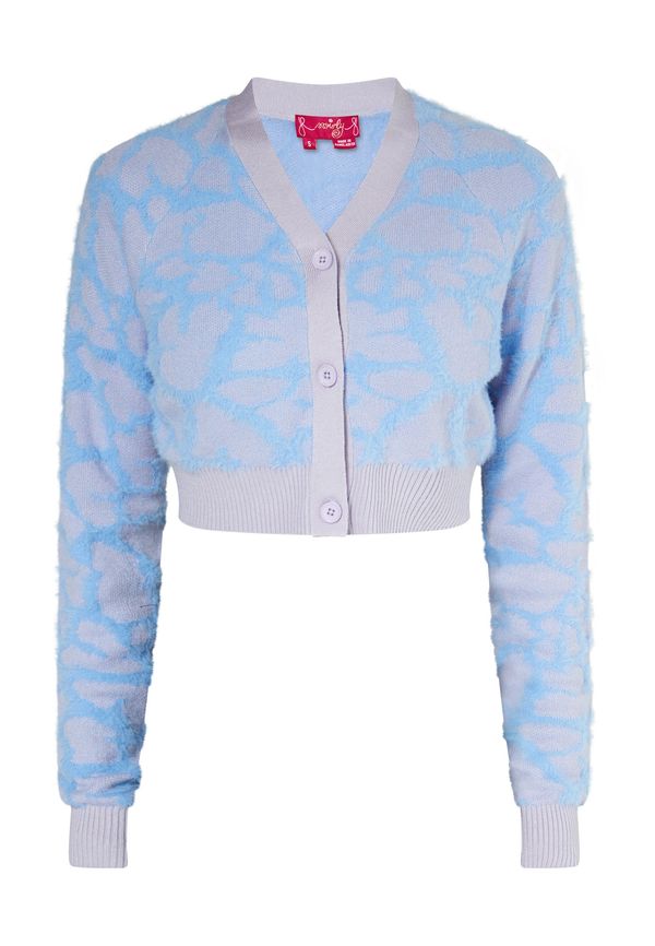 swirly swirly Плетена жилетка  светлосиньо / светлосиво