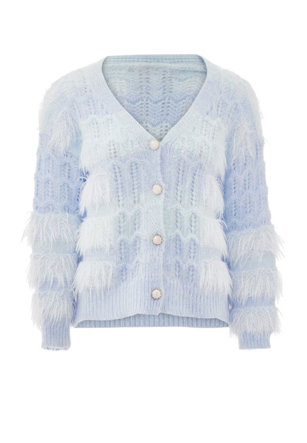 swirly swirly Плетена жилетка  светлосиньо