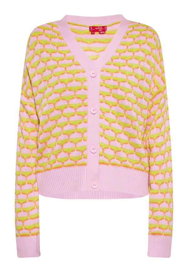 swirly swirly Плетена жилетка  светлозелено / оранжево / светлорозово