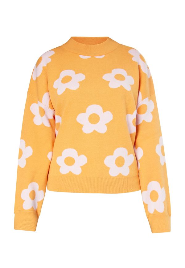 swirly swirly Пуловер  светлооранжево / бяло