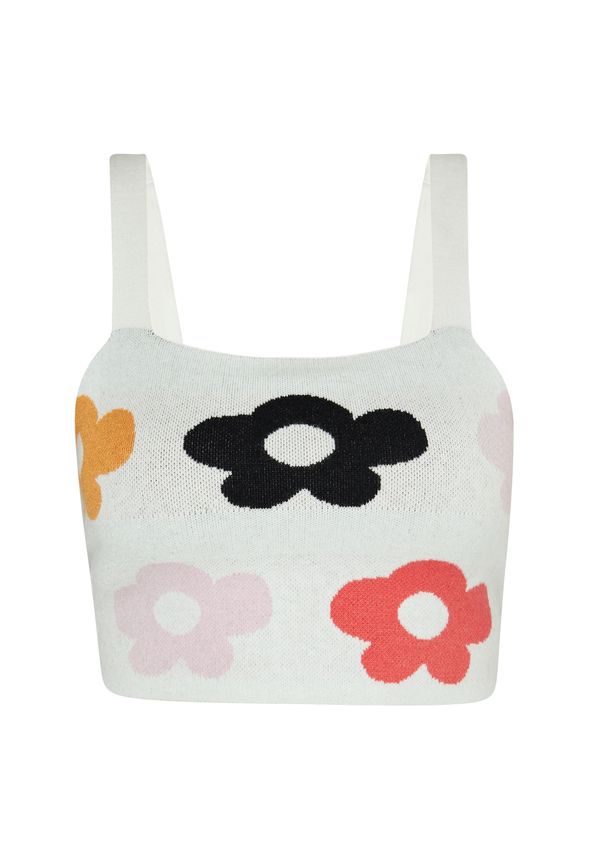 swirly swirly Топ  пъстро / бяло