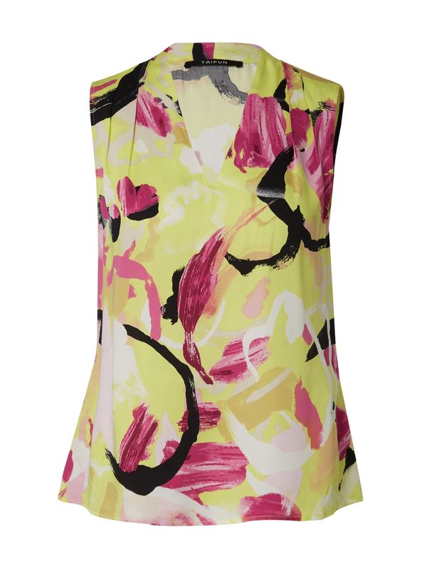 TAIFUN TAIFUN Блуза  светлобежово / лимоненожълто / магента / черно