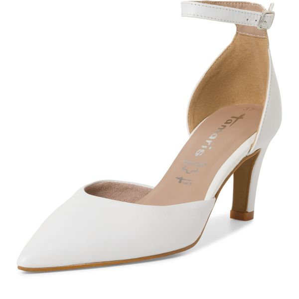 TAMARIS TAMARIS Дамски обувки на ток с отворена пета  бяло