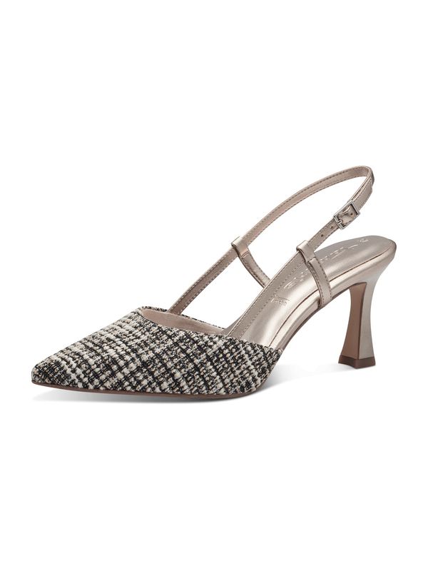 TAMARIS TAMARIS Дамски обувки на ток с отворена пета  сиво / черно / бяло