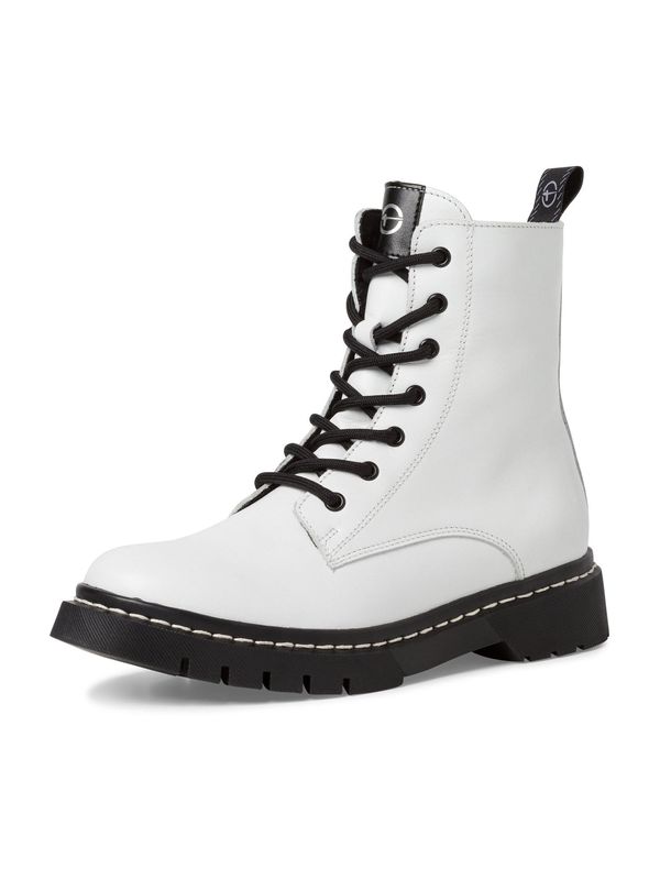 TAMARIS TAMARIS Ниски ботуши с връзки  черно / бяло