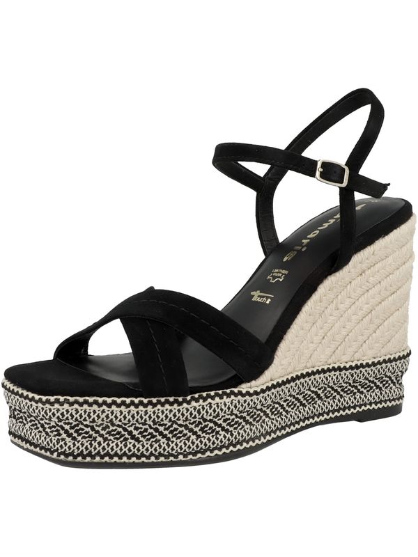 TAMARIS TAMARIS Сандали с каишка  бежово / черно