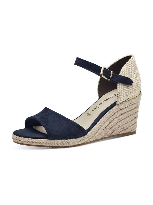 TAMARIS TAMARIS Сандали с каишка  светлобежово / морскосиньо