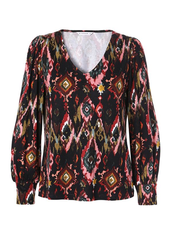TATUUM TATUUM Блуза 'MANDRAGORA 1'  кафяво / корал / червено / черно / бяло