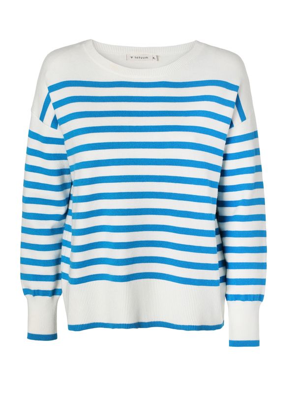TATUUM TATUUM Пуловер 'Miro'  синьо / бяло