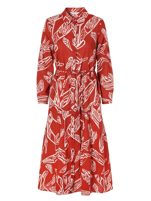 TATUUM TATUUM Рокля тип риза 'Rudia'  тъмнооранжево / бяло