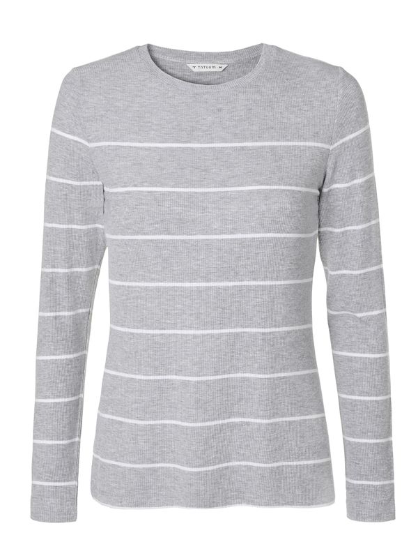 TATUUM TATUUM Тениска 'Borsi'  сив меланж / бяло