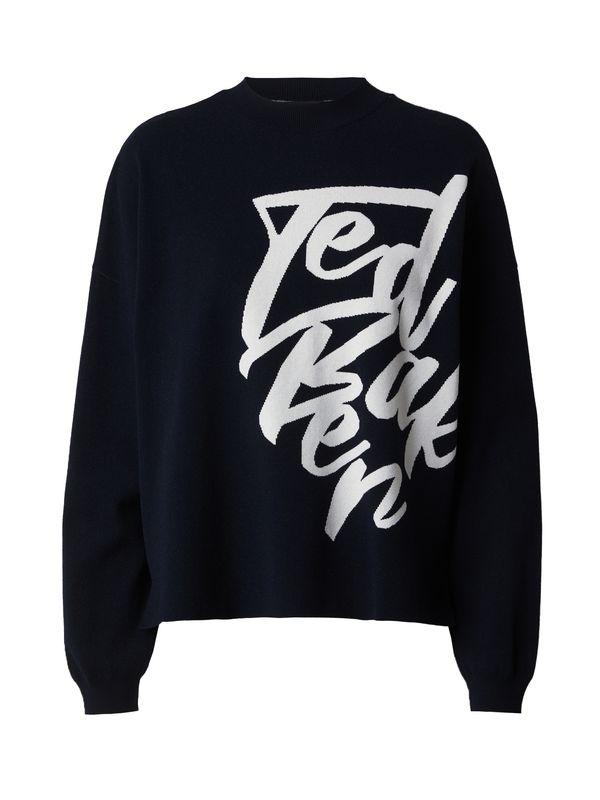 Ted Baker Ted Baker Пуловер 'Emallly'  нейви синьо / бяло