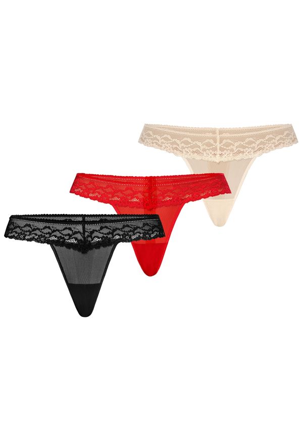 TEYLI TEYLI Стринг 'Leo'  бежово / червено / черно