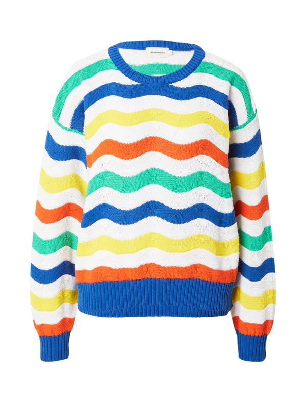 Thinking MU Thinking MU Пуловер  синьо / жълто / оранжево-червено / бяло