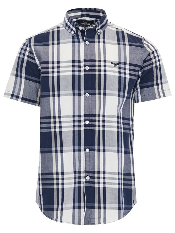 Threadbare Threadbare Риза 'Marcello'  нейви синьо / сиво / бяло