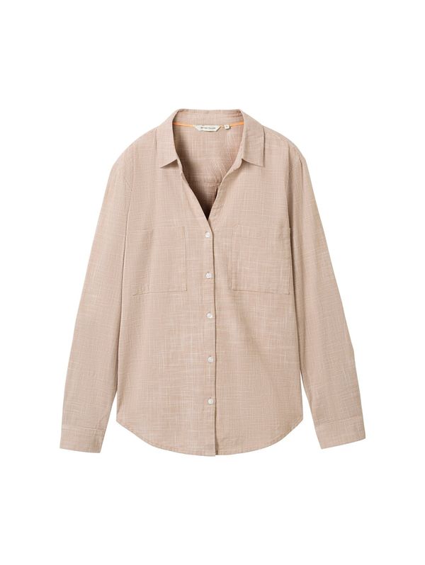 TOM TAILOR TOM TAILOR Блуза  бежово / бяло