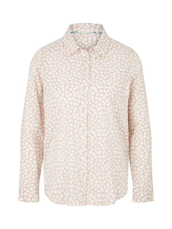 TOM TAILOR TOM TAILOR Блуза  бежово / бяло