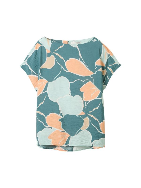 TOM TAILOR TOM TAILOR Блуза  бежово / мента / тъмнозелено / светлооранжево