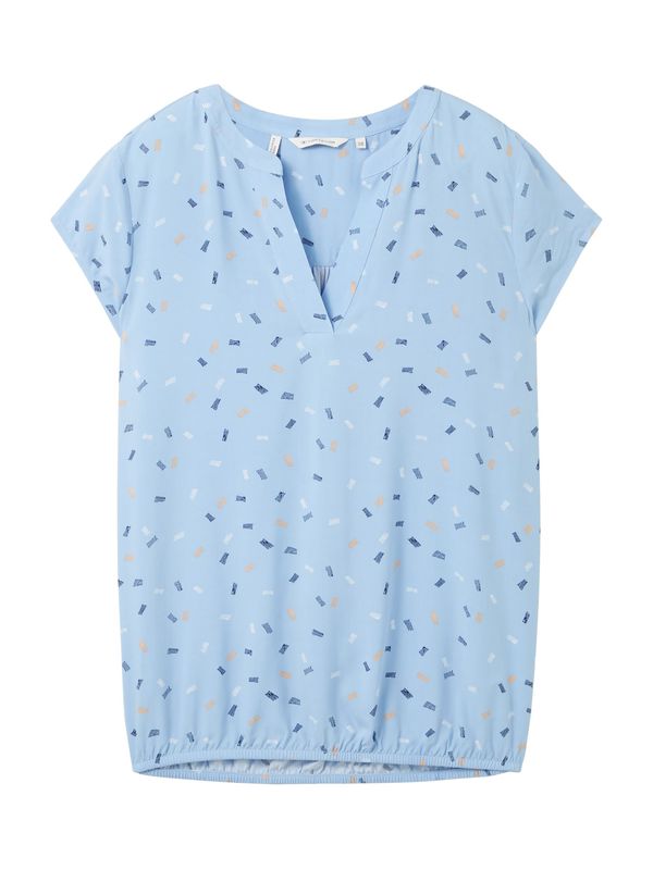 TOM TAILOR TOM TAILOR Блуза  бежово / нейви синьо / светлосиньо / бяло