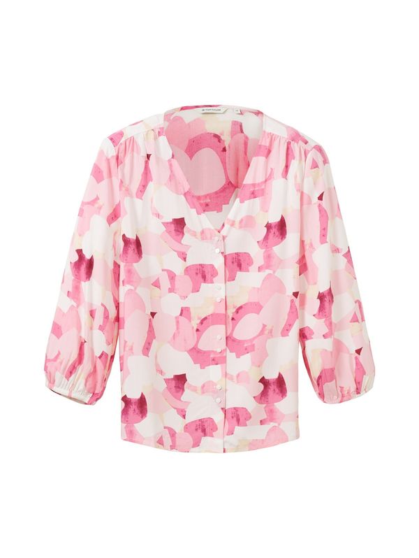 TOM TAILOR TOM TAILOR Блуза  бледорозово / бяло