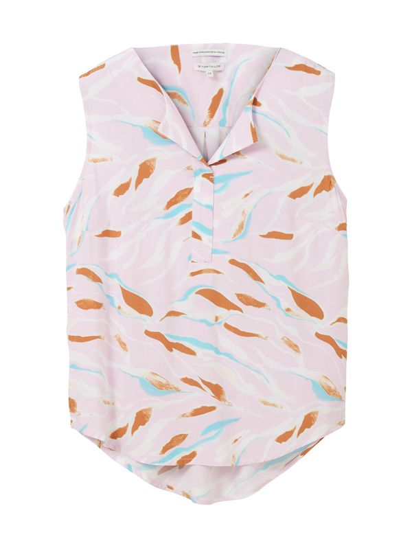 TOM TAILOR TOM TAILOR Блуза  циан / охра / бледорозово / естествено бяло