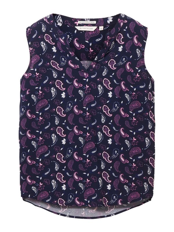 TOM TAILOR TOM TAILOR Блуза  небесносиньо / тъмносиньо / лилав / бяло