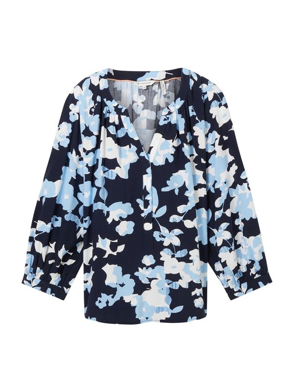 TOM TAILOR TOM TAILOR Блуза  нейви синьо / светлосиньо / бяло